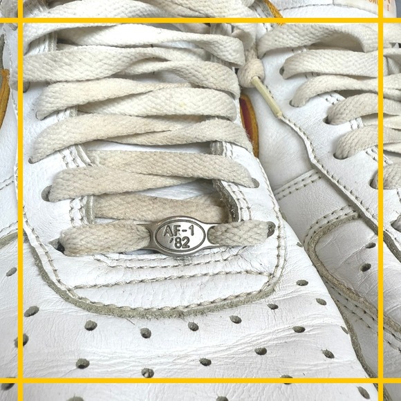 Vintage Y2K Nike Air Force 1 Low White Canyon Gold Mens 11.5‎ Sneakers 2002 - Picture 6 of 14